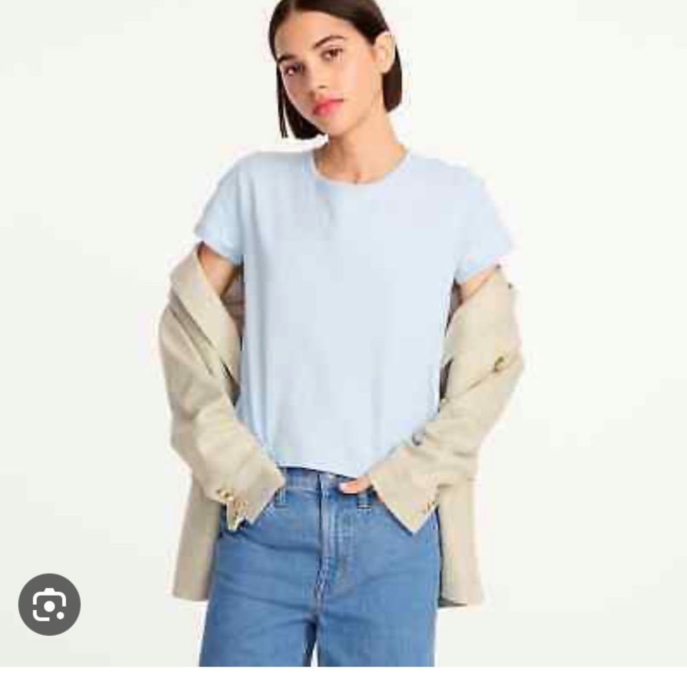 J Crew '90s cropped organic slub cotton T-shirt Size M